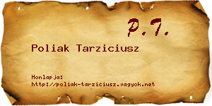 Poliak Tarziciusz névjegykártya